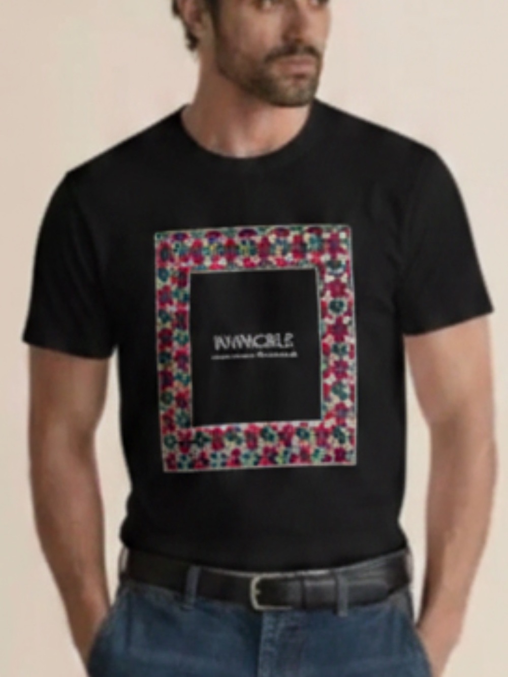 Invincible Never Tired Black Graphic T-Shirt Cotton Crew Neck Medium